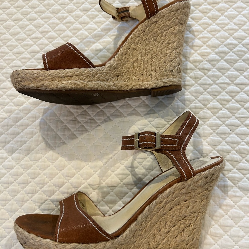 Via Spiga Brown Wedge Sandals